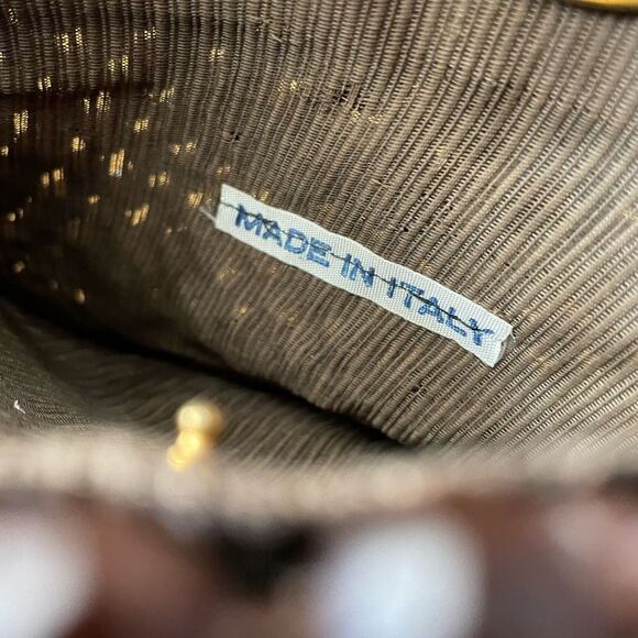 Vintage Beaded Purse Made in Italy Brown - Picture 7 of 10